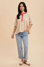 Red Oat Henley Ringer Tee