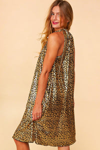 Gold Dot Foil Babydoll Hacci Knit Dress