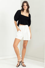 Black Good Vibes Smocked Peplum Top