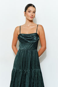 Hunter Floral Jacquard Satin Corset-style Maxi Dress