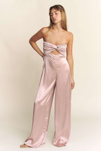 Mauve Satin Pintucked Bust Open Back Wide Leg Jumpsuit