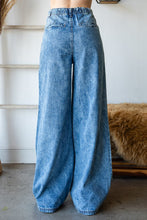 Med Wash Western Denim Vest And Wide Pant Set