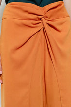 Clay Twist Front Draped High-waist Wide-leg Pants
