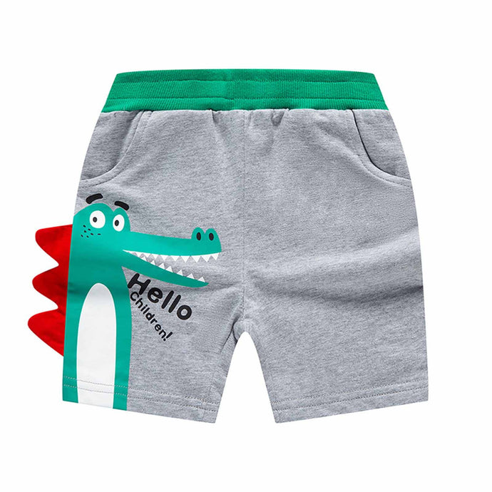 Gray Little Boys Summer Sport Shorts,Summer Children'S Casual Sports Shorts Capris Boys' Dinosaur Printed Sweatpants With Pocket