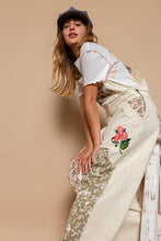 Almond Floral Patchwork Embroidery Overall