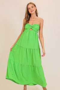 Green Brunch Babe Cutout Airflow Maxi Dress