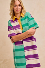 Mardi Gras Stripe Mix And Matched Mini Dress