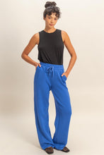Cobalt Elastic Waist Wide-leg Pants