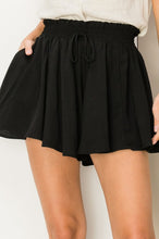 Black My Flare Paper Bag Waist Shorts