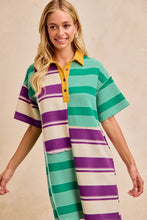 Mardi Gras Stripe Mix And Matched Mini Dress