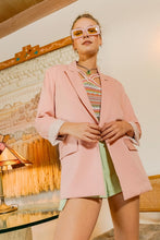 Blush Open Front Long Sleeve Jacket