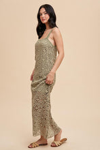 Dusty Olive Cotton Crochet Maxi Tank Dress