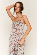 Olive Brown Animal Print Spaghetti Strap Tie Back Jumpsuit