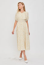 Ivory/Yellow Modest Smocked Floral Dress