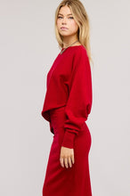 Red Asymmetrical Top N Skirt Knit Set
