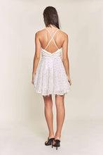 White Satin Top With Sequin Bottom Contrast Dress