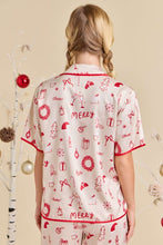 Ivory Multi Cream Holiday Print Pajama Set - Festive Sleepwear