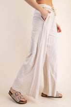 Sand Beige Cotton Slub Lounging Wide Pant