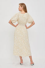 Ivory/Yellow Modest Smocked Floral Dress