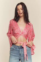 Pink Kimono Sleeve Multi Tie Top