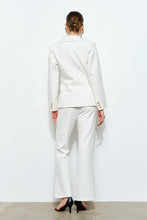 White High-waisted Flared Tailored Pants