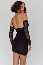 Black One Strap Mesh Mini Dress
