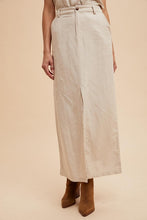 Linen Cotton Linen Split Seam Maxi Skirt