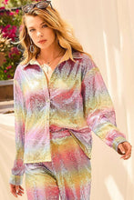 Multi Rainbow Sequin Blouse