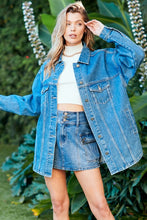 Blue Oversize Trucker Denim Jacket