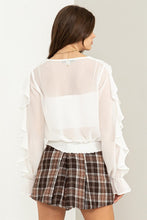 Off White Fresh Start Ruffled Chiffon Blouse
