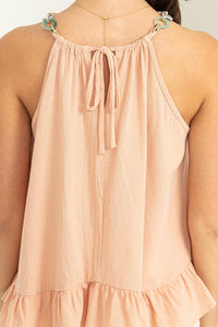 Blush Call Me Sweetie Embellished Shoulder Straps Top