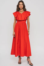 Tomato Red Arrive Late Cocktail Maxi Dress