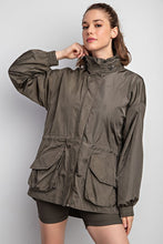 Olive Parachute Long Sleeves Jacket