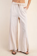 Sand Beige Cotton Slub Lounging Wide Pant