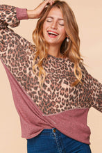 Mocha/Mauve Mocha/Mauve Leopard Soft Brushed Hacci Sweater Top