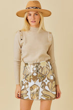 Taupe Shoulder Button Long Sleeve Sweater