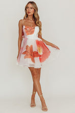 Off White Floral Print Babydoll Mini Dress