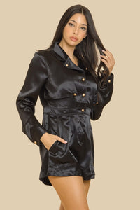 Black Jacket Style Romper