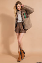 Mocha Mix Button Front Closure Oversized Shacket