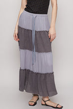 Ash Grey Adjustable Waistband Casual Long Skirt