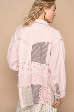 Pastel Mauve Oversize Balloon Sleeve Mix Fabrication Jacket