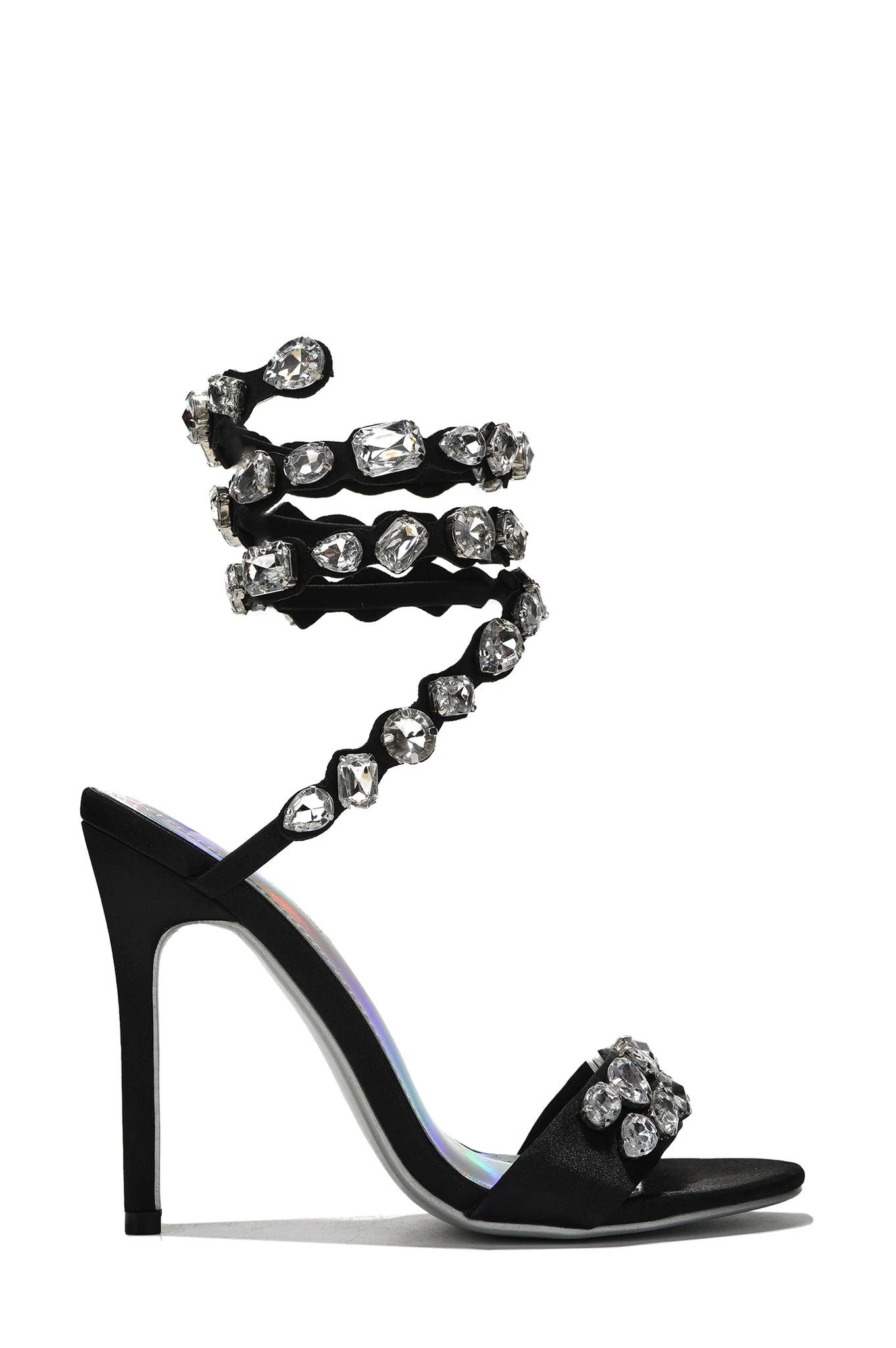 Wrap around rhinestone discount heels