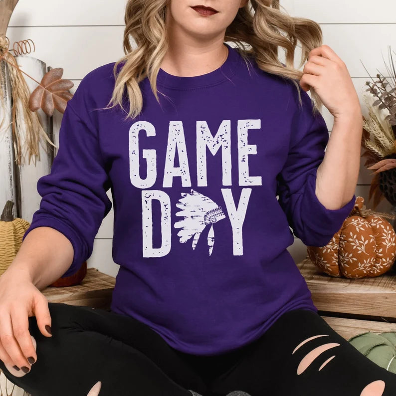 Purple Game Day Graphic Sweatshirts