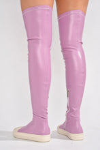 Pink Womens Thigh High Over Knee Sneaker Boots