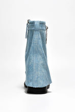 Denim Womens Fold Down Wedge Heel Ankle Booties