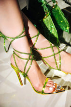 Lime Lace-Up Fashion Party High Heels