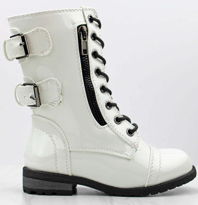 White Little Girls Fashion Boots
