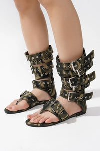 Camouflage Buckled Trendy Sandal