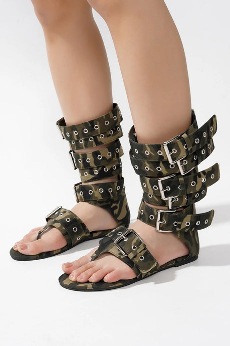 Camouflage Buckled Trendy Sandal