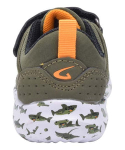 Olive Toddler Boy Infant Kid Running Sneaker Shark Print